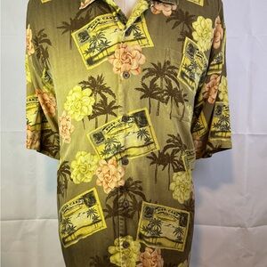 Tommy Bahama Brown Floral Postcard Shirt